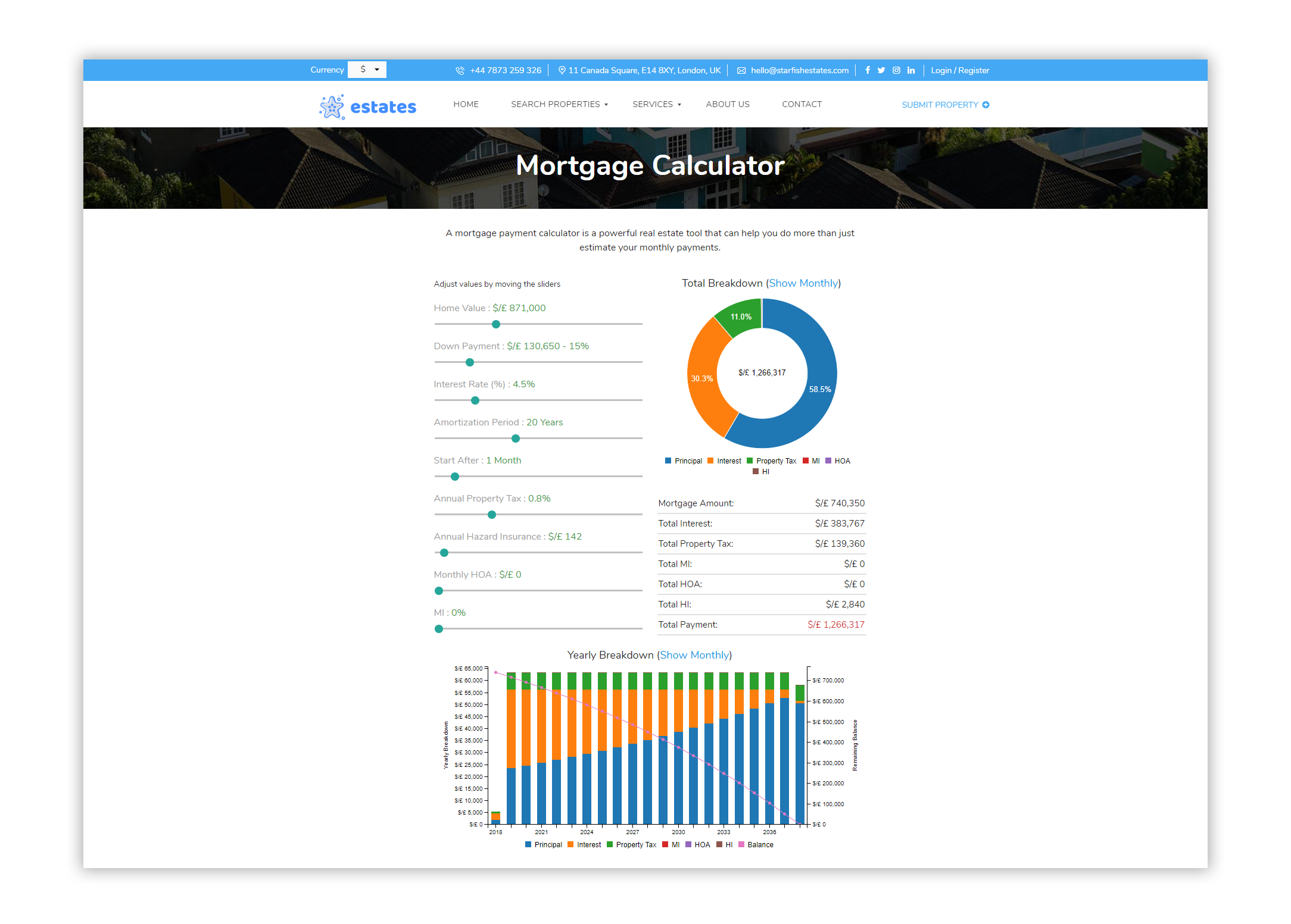 Starfish Mortgage Calculator